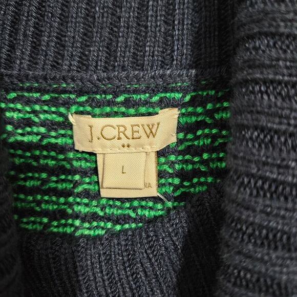 NWT! J. Crew Textured Navy/Green Turtleneck Womens Sweater. Size Large. - Picture 5 of 7